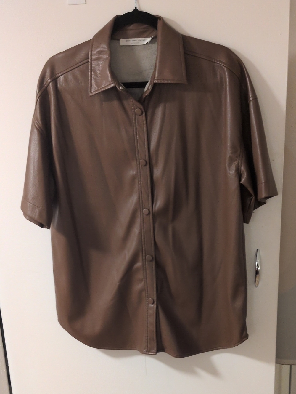 Simons Brown Short-Sleeve Button-Front Shirt